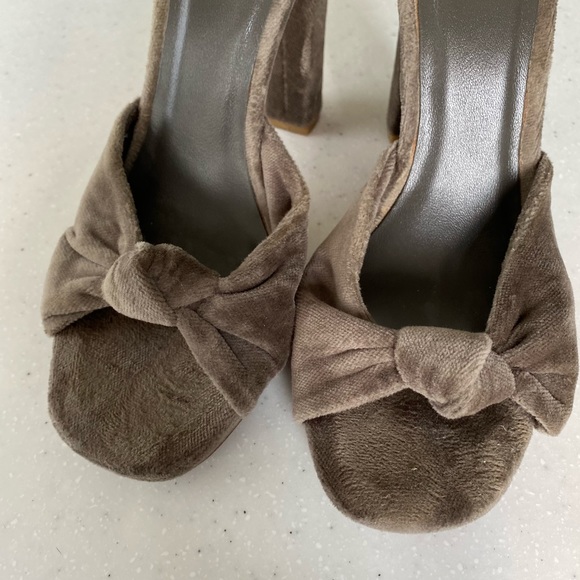 Joie Gray Velvet Twist Strap Heels - Picture 4 of 9